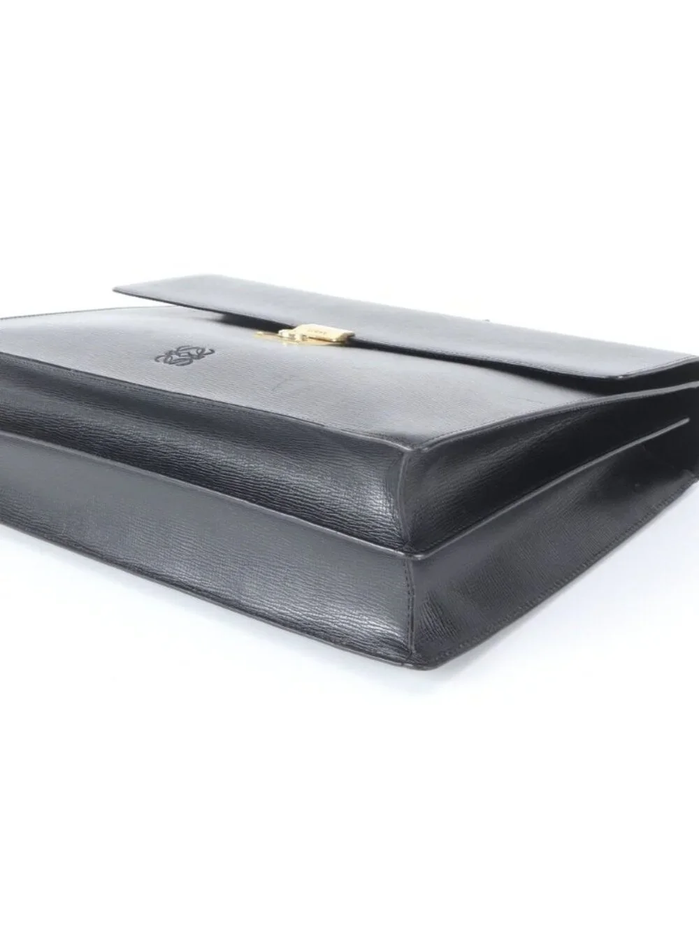 Loewe Anagram Leather Business Document Briefcase Black